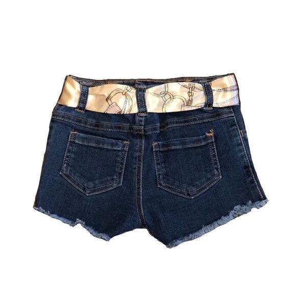 Toddler Denim Shorts W/ Scarf Belt - Picture 2 of 4